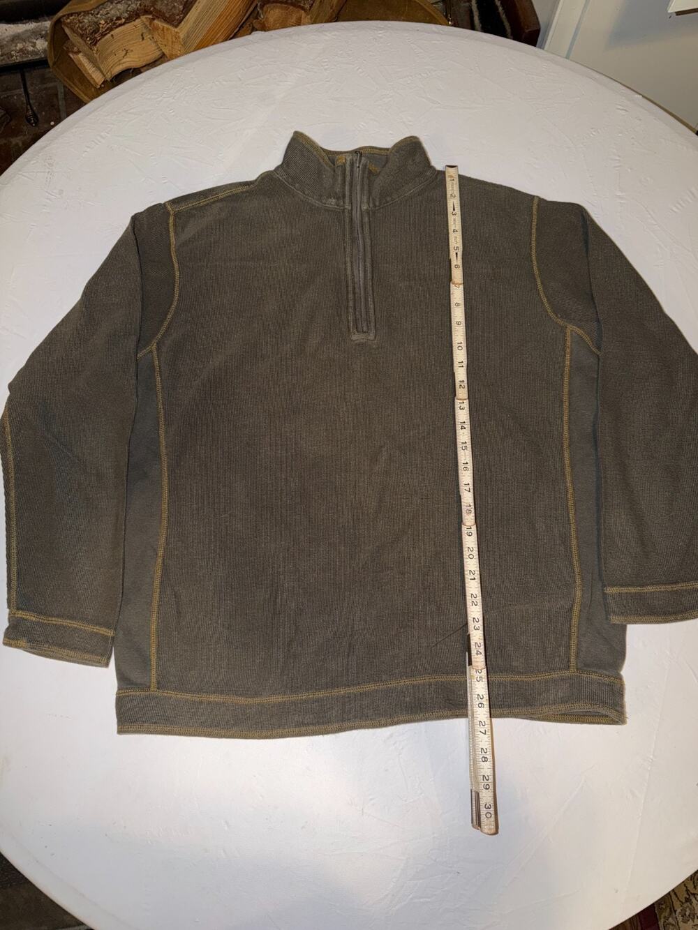 TOMMY BAHAMA 1/4 Zip Sweater, Pullover, Men's US Size Large, Gray